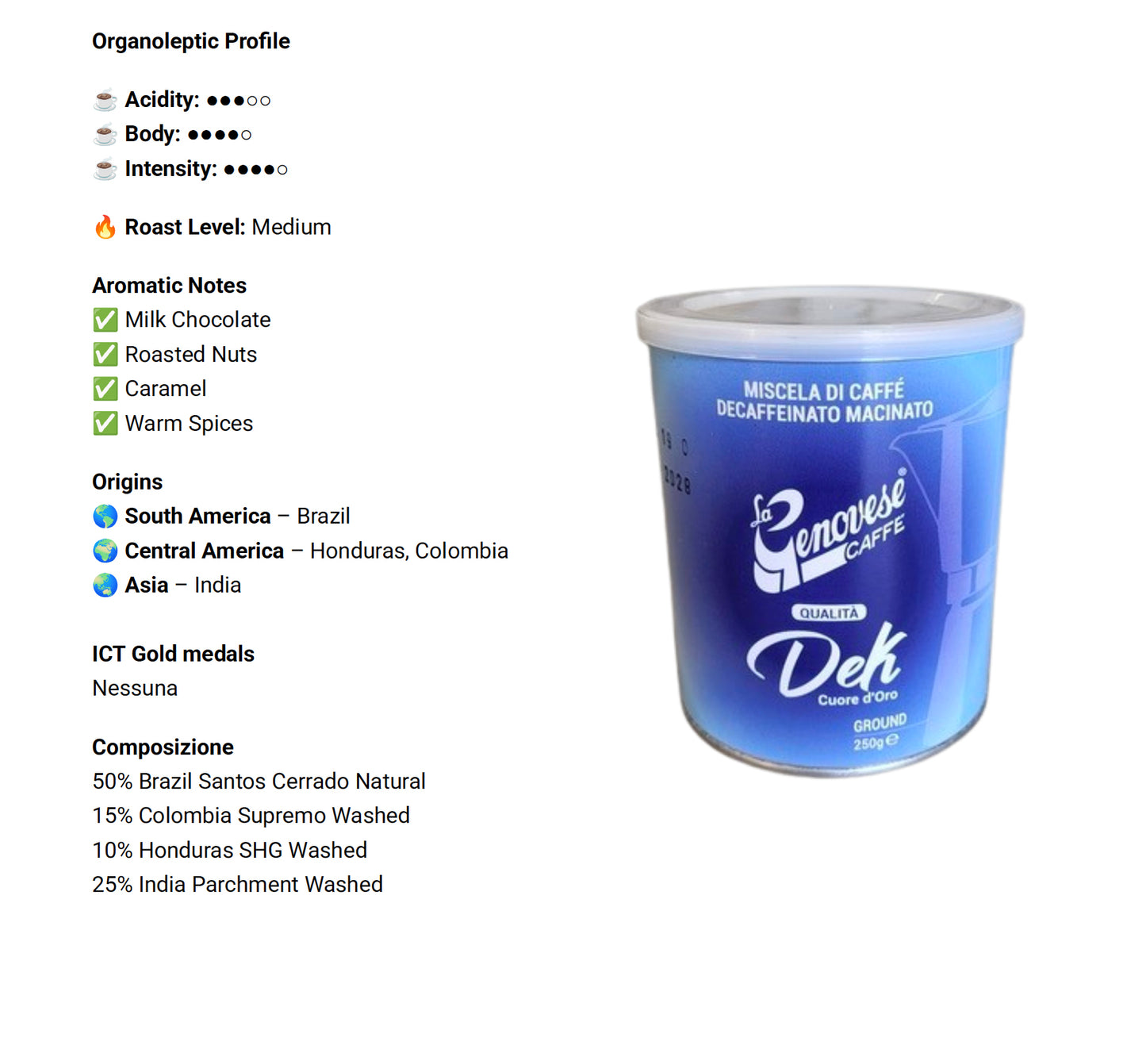 La Genovese cafeïnevrij gemalen